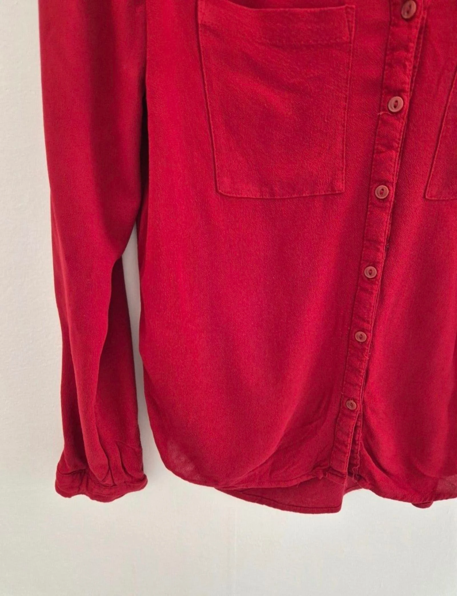 H&M Blouse Divisée Rouge / Haut Ajusté - Taille 36 (S) – photo 5